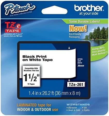 BROTHER TZE315 6 Baltas ON Juodas