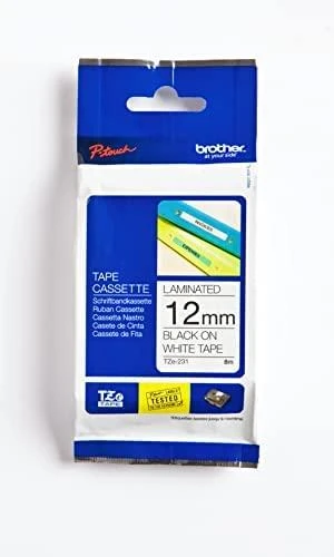 Brother BROLIS TZEN231 12 Juodas ON Baltas
