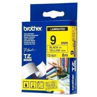 BROTHER TZ621 9 Juodas ON Geltonas