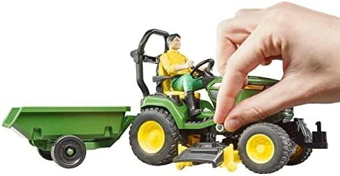 BRUDER traktorius John Deere Lawn su priekaba ir sodininku, 62104