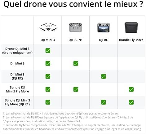 Dronas DJI Mini 3 Fly More Combo su DJI RC valdymo pultu ir papildomais aksesuarais