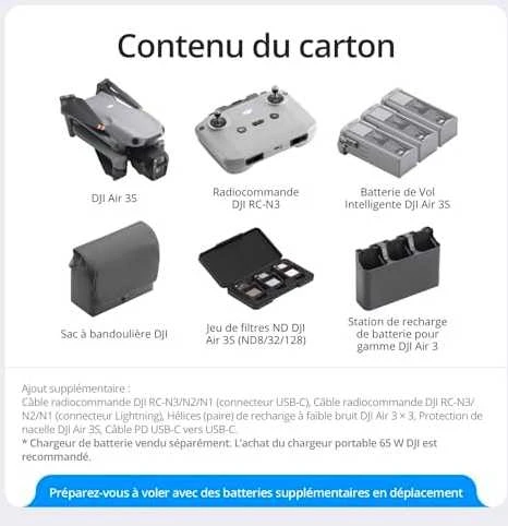 Dronas DJI Air 3S Fly More Combo  (Su DJI RC-N3 valdymo pultu)