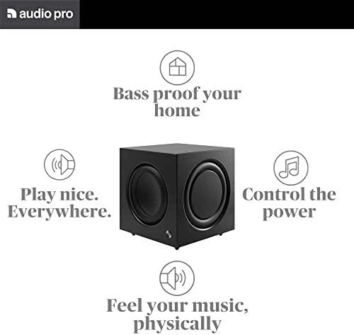 Audio Pro SW-10 Aktyvi žemų dažnių kolonėlė, Juoda