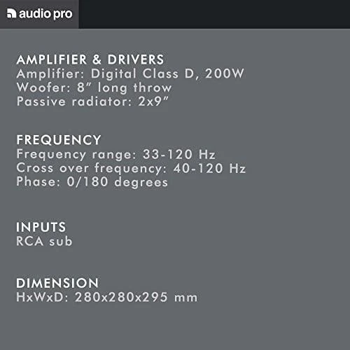Audio Pro SW-10 Aktyvi žemų dažnių kolonėlė, Juoda