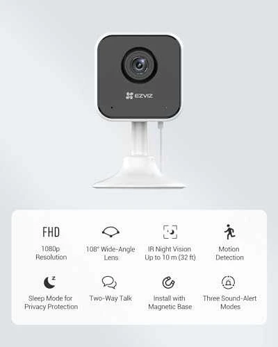 Ezviz H1c Smart Home Camera 1080p, Wi-Fi, Baltas - vidaus vaizdo stebėjimo kamera
