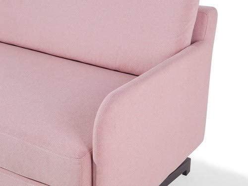 Beliani Išskleidžiama sofa 2 asmenims BELFAST rožinė