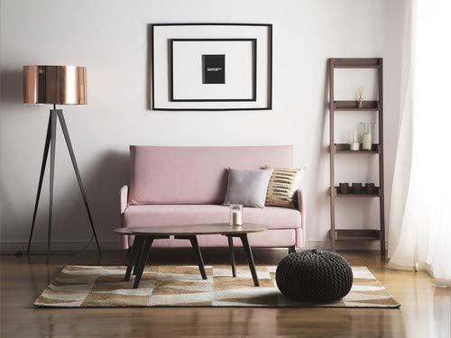 Beliani Išskleidžiama sofa 2 asmenims BELFAST rožinė