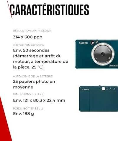 Canon Zoemini S2 mažų nuotraukų spausdintuvas ir fotoaparatas, Tamsiai žalsvai mėlynas