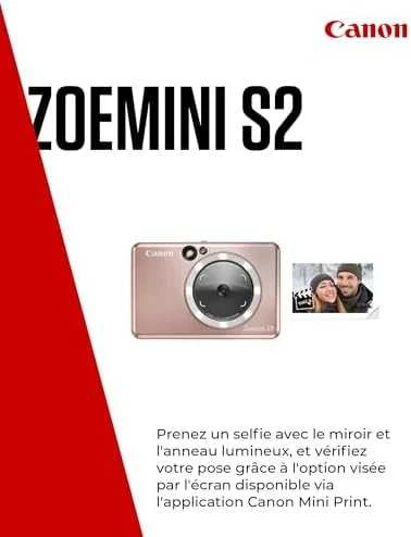 Canon Zoemini S2 mažų nuotraukų spausdintuvas ir fotoaparatas, Rausvo aukso