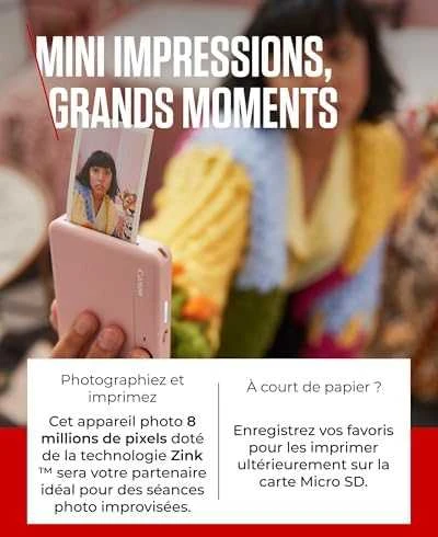 Canon Zoemini S2 mažų nuotraukų spausdintuvas ir fotoaparatas, Rausvo aukso