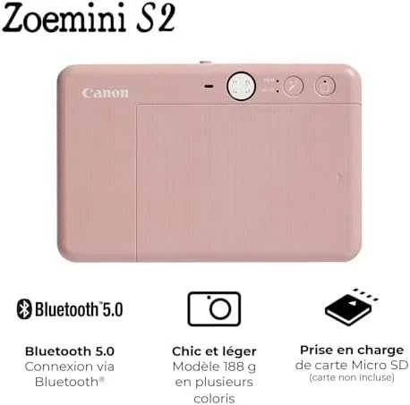 Canon Zoemini S2 mažų nuotraukų spausdintuvas ir fotoaparatas, Rausvo aukso