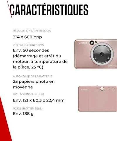Canon Zoemini S2 mažų nuotraukų spausdintuvas ir fotoaparatas, Rausvo aukso