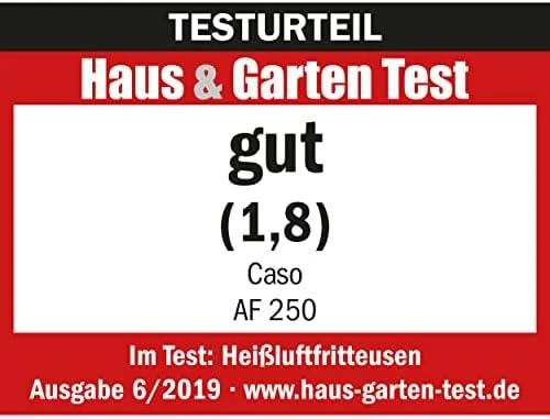 Caso | Oro gruzdintuvė | AF 250 | Galia 1400 W | Talpa 3 L | Karšto oro technologija | Juodas