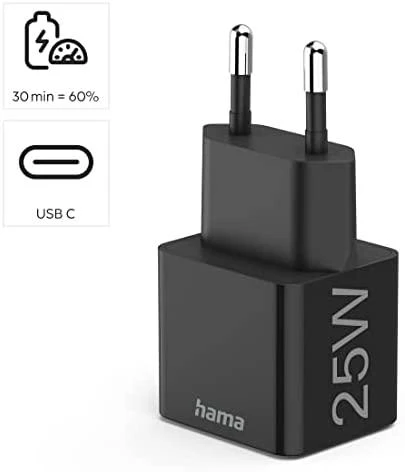 Hama mini 25W PD/QC 3.0 1x USB-C juoda