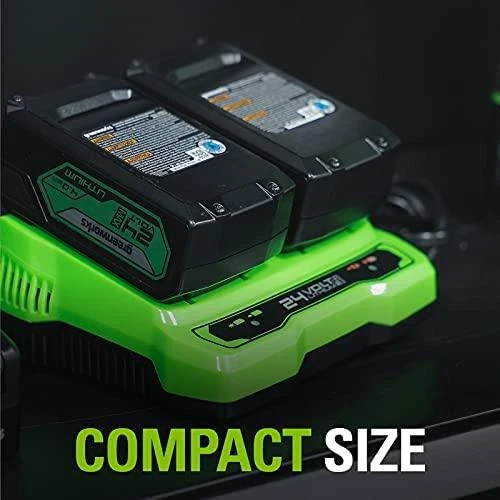 Greenworks G24X2UC4 24V+24V dviejų lizdų įkroviklis 4Ah