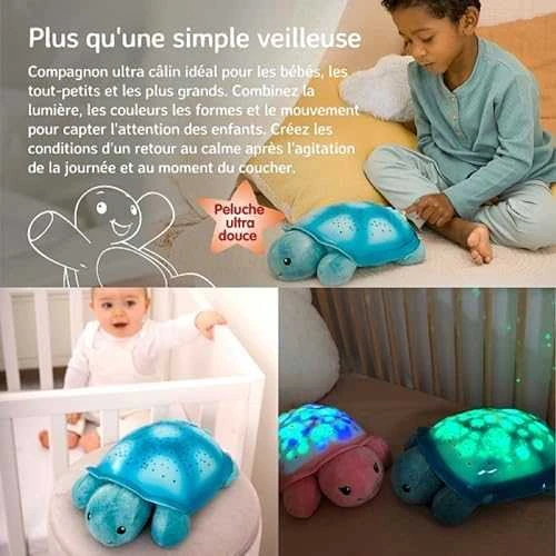 Cloud B Twinkling Twilight Turtle grojantis ir šviečiantis migdukas, mėlynos spalvos