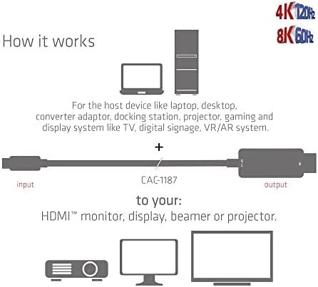 Kabelis Club 3D Club3D Cable MiniDP 1.4 > HDMI 1,8m 8K60Hz St / St mažmeninės prekybos