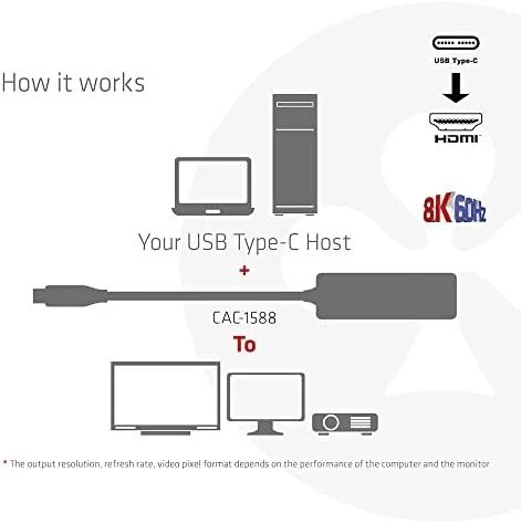 Club 3D Club3D USB-C adapteris su HDMI 8K60Hz/4K120Hz, aktyvus M/F adapteris, PD 3.0, HDR10+ ir DSC 1.2