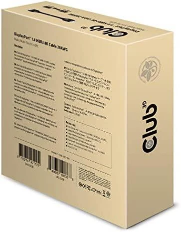 Club 3D DisplayPort 1.4 HBR3 8K60Hz DSC 1.2 Kabelis kištukinis/kištukinis – 5m