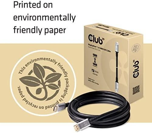 Club 3D Club3D CAC-1069 DisplayPort 1.4 HBR3 8K (DSC) (HDR) „DisplayPort“ kištukas iki „DisplayPort“ kištukas, 4 m juodas