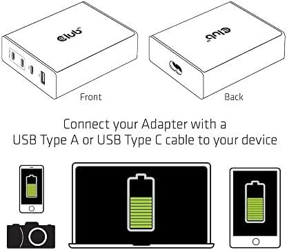 Club 3D 1x USB-A įkroviklis 3x USB-C (CAC-1906)