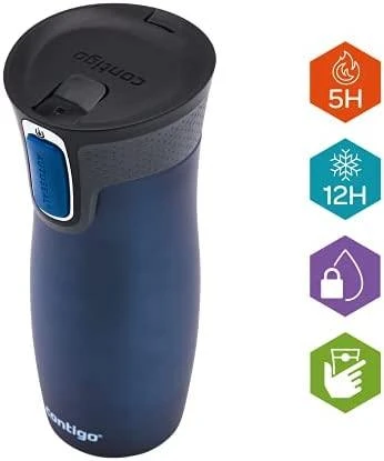 Termo puodelis Contigo West Loop 2.0 470 ml, mėlynas