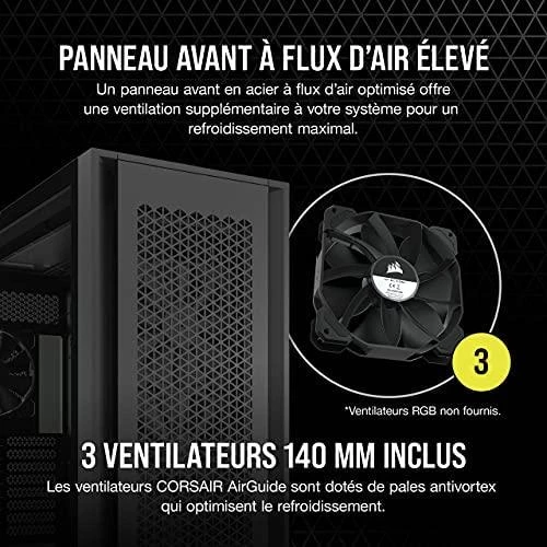 „Corsair“ | Grūdinto stiklo kompiuterio korpusas | 7000D AIRFLOW | Šoninis langas | Juodas | Pilno dydžio bokštas | ATX