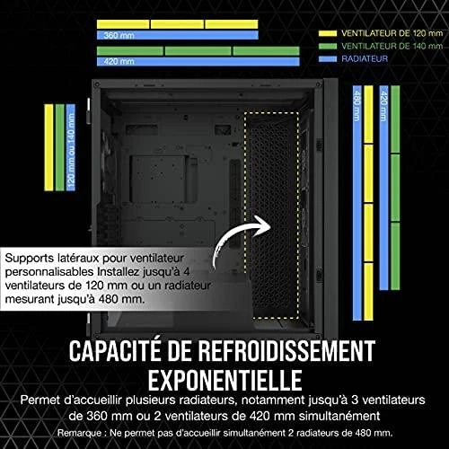 „Corsair“ | Grūdinto stiklo kompiuterio korpusas | 7000D AIRFLOW | Šoninis langas | Juodas | Pilno dydžio bokštas | ATX