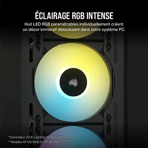 Corsair | 140 mm PWM dviejų ventiliatorių komplektas | iCUE AF140 RGB ELITE | Dėklo ventiliatorius