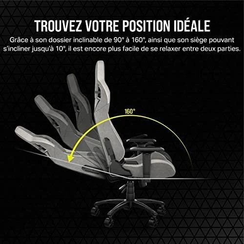 CORSAIR T3 Rush 2023 žaidimų kėdė Pilkas ir Baltas