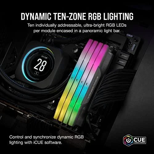 RAM 64 GB PC 6000 CL40 CORSAIR KIT (2 x 32 GB) VENGEANCE RGB G mažmeninė prekyba