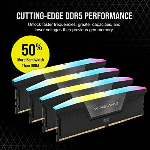 RAM Corsair Vengeance RGB 64GB DDR5-6600 rinkinys (4x 16GB), CL32, juodas