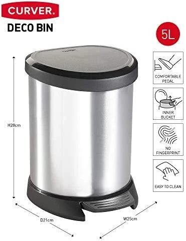 Šiukšliadėžė Curver Deco Pedal, 5L
