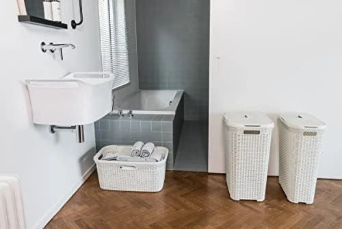 Curver Skalbinių krepšys Style, vintažinės baltos spalvos, 45l