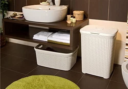 Curver Skalbinių krepšys Style, vintažinės baltos spalvos, 45l