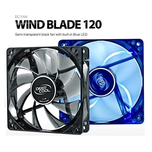 deepcool "Wind Blade 120" pusiau skaidrus ventiliatorius su mėlynu LED apšvietimu