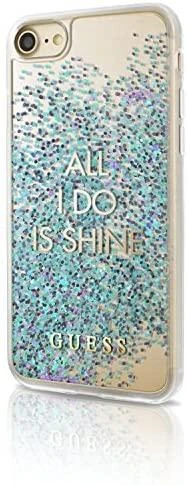 Guess GUHCP7GLUQBL Apple iPhone 6/7/8/SE 2020 / SE 2022 mėlynas kietas dėklas Liquid Glitter Party