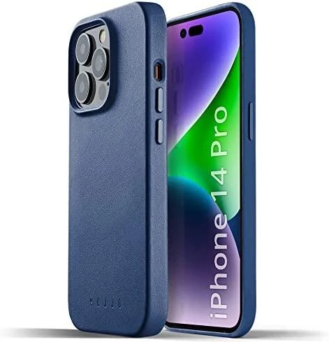 Mujjo Full Odinis dėklas with MagSafe for iPhone 14 Pro - Monaco Mėlyna