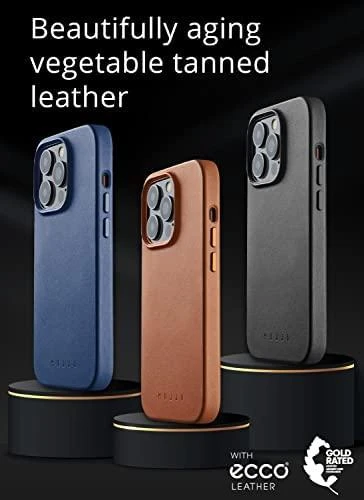 Mujjo Full Odinis dėklas with MagSafe for iPhone 14 Pro - Monaco Mėlyna