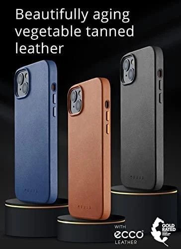 Mujjo Full Odinis dėklas with MagSafe for iPhone 14/15 Plus - Monaco Mėlyna