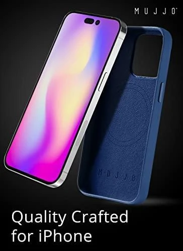 Mujjo Full Odinis dėklas with MagSafe for iPhone 14 Pro - Monaco Mėlyna
