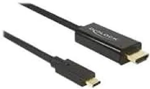 DELOCK Cable USB Type-C male more HDMI male (DP Alt Mode) 4K 60 Hz 1 m juodas