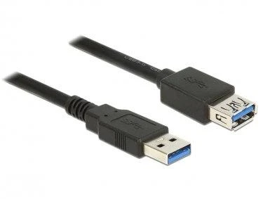 DELOCK ilgintuvas USB 3.0 tipo A kištukinis > USB 3.0 Type-A moteriškas 2.0 m juodas