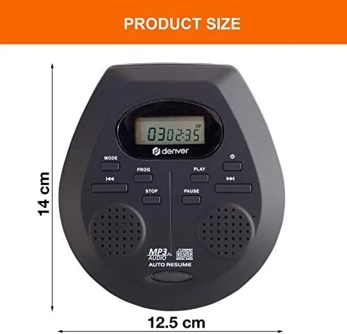 DNV Denver DMP-395B Nešiojamas kompaktinių diskų grotuvas Juoda