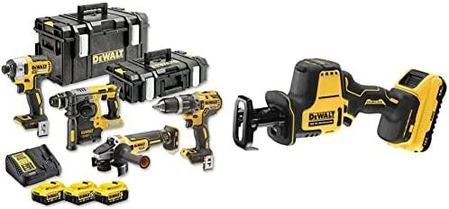 Įrankių rinkinys DeWalt (DCG405 + DCH273 + DCD796 + DCF887); 18 V; 3x5,0 Ah akum.