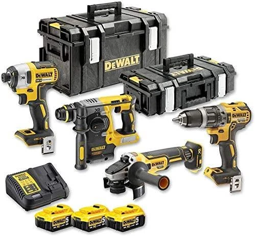 Įrankių rinkinys DeWalt (DCG405 + DCH273 + DCD796 + DCF887); 18 V; 3x5,0 Ah akum.