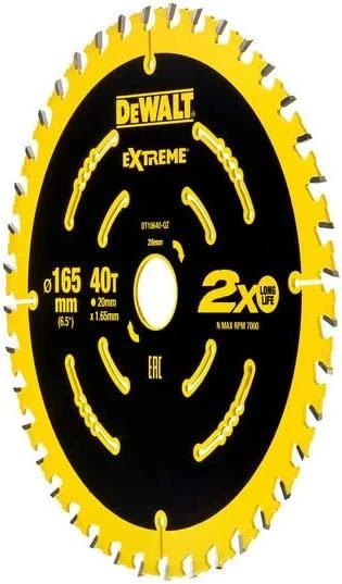 DEWALT pjovimo diskas 165x20mmx40z