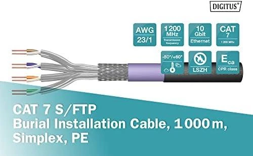 Digitus Skaitmenas | Cat 7 S/FTP laidojimo kabelis, simplex, PE | DK-1741-VH-10-OD