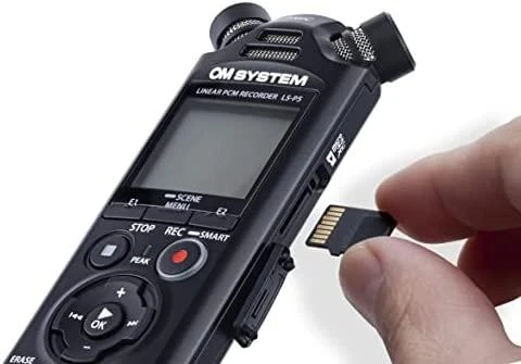 OM System LS-P5 diktofonas su microSD kortele