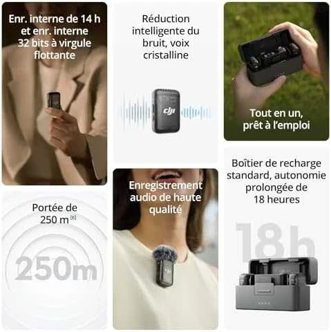 DJI Mic 2 (2 TX + 1 RX + įkrovimo dėklas) (CE) Mikrofonas